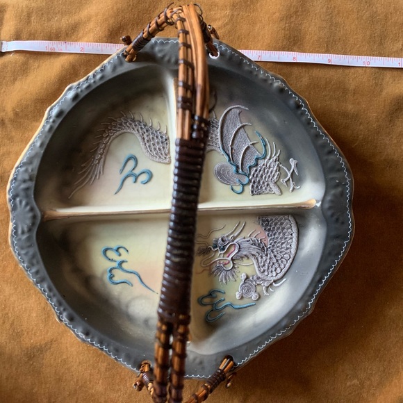 RARE! Moriage dragonware divided plate - Picture 5 of 5